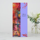 Invitation EXCALIBUR , rouge vif , rose bleu (Debout devant)