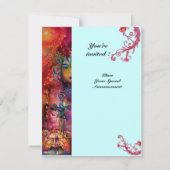 Invitation EXCALIBUR, rouge vif, rose bleu (Dos)