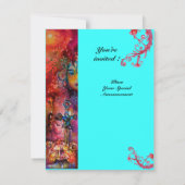 Invitation EXCALIBUR , rouge vif , rose bleu (Dos)