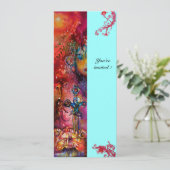 Invitation EXCALIBUR , rouge vif , rose bleu (Debout devant)