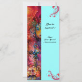 Invitation EXCALIBUR , rouge vif , rose bleu (Dos)