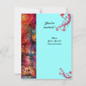 Invitation EXCALIBUR, rouge vif, rose bleu (Dos)