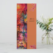 Invitation EXCALIBUR, rouge vif, rose bleu jaune (Debout devant)