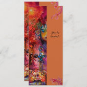 Invitation EXCALIBUR, rouge vif, rose bleu jaune (Devant / Derrière)