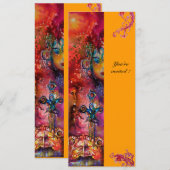 Invitation EXCALIBUR, rouge vif, rose bleu jaune (Devant / Derrière)