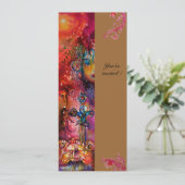 Invitation EXCALIBUR, rouge vif, rose bleu jaune (Debout devant)