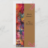 Invitation EXCALIBUR, rouge vif, rose bleu jaune (Dos)