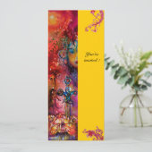 Invitation EXCALIBUR, rouge vif, rose bleu jaune (Debout devant)