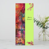 Invitation EXCALIBUR, rouge vif, rose bleu vert (Debout devant)