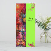 Invitation EXCALIBUR , rouge vif , rose bleu vert (Debout devant)