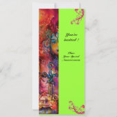 Invitation EXCALIBUR , rouge vif , rose bleu vert (Dos)