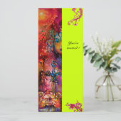 Invitation EXCALIBUR , rouge vif , rose bleu vert (Debout devant)