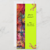 Invitation EXCALIBUR , rouge vif , rose bleu vert (Dos)