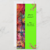 Invitation EXCALIBUR , rouge vif , rose bleu vert (Dos)