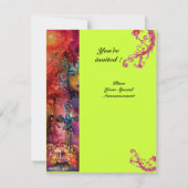Invitation EXCALIBUR , rouge vif , rose bleu vert (Dos)