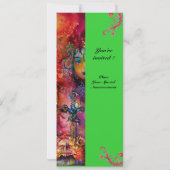 Invitation EXCALIBUR , rouge vif , rose bleu vert (Dos)