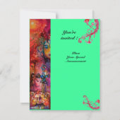Invitation EXCALIBUR , rouge vif , rose bleu vert (Dos)
