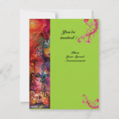 Invitation EXCALIBUR , rouge vif , rose bleu vert (Dos)