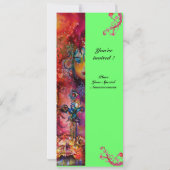 Invitation EXCALIBUR , rouge vif , rose bleu vert (Dos)