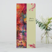 Invitation EXCALIBUR , rouge vif , rose bleu vert (Debout devant)