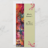 Invitation EXCALIBUR , rouge vif , rose bleu vert (Dos)