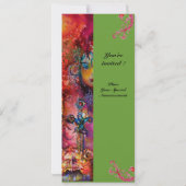 Invitation EXCALIBUR , rouge vif , rose bleu vert (Dos)