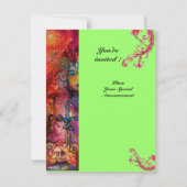 Invitation EXCALIBUR , rouge vif , rose bleu vert (Dos)