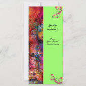 Invitation EXCALIBUR , rouge vif , rose bleu vert (Dos)
