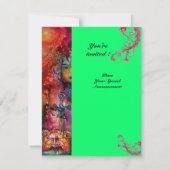 Invitation EXCALIBUR , rouge vif , rose bleu vert (Dos)