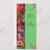 Invitation EXCALIBUR , rouge vif , rose bleu vert (Dos)