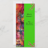 Invitation EXCALIBUR , rouge vif , rose bleu vert (Dos)