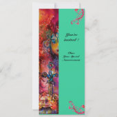 Invitation EXCALIBUR, rouge vif, rose bleu vert (Dos)