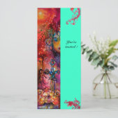 Invitation EXCALIBUR , rouge vif , rose bleu vert (Debout devant)