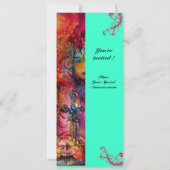 Invitation EXCALIBUR , rouge vif , rose bleu vert (Dos)