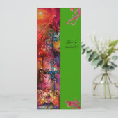 Invitation EXCALIBUR , rouge vif , rose bleu vert (Debout devant)