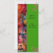 Invitation EXCALIBUR , rouge vif , rose bleu vert (Dos)