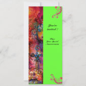 Invitation EXCALIBUR , rouge vif , rose bleu vert (Dos)