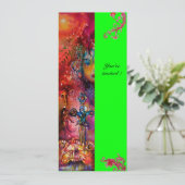 Invitation EXCALIBUR, rouge vif, vert rose (Debout devant)