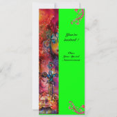 Invitation EXCALIBUR, rouge vif, vert rose (Dos)