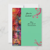 Invitation EXCALIBUR, rouge vif, vert rose (Dos)