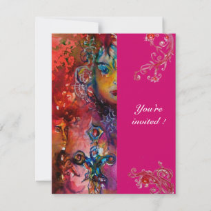 Invitation EXCALIBUR, rouge vif, violet