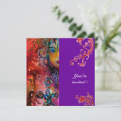 Invitation EXCALIBUR, rouge vif, violet (Debout devant)