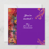 Invitation EXCALIBUR, rouge vif, violet (Dos)