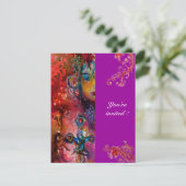 Invitation EXCALIBUR, rouge vif, violet (Debout devant)