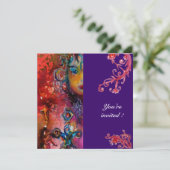 Invitation EXCALIBUR, rouge vif, violet (Debout devant)