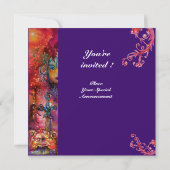 Invitation EXCALIBUR, rouge vif, violet (Dos)
