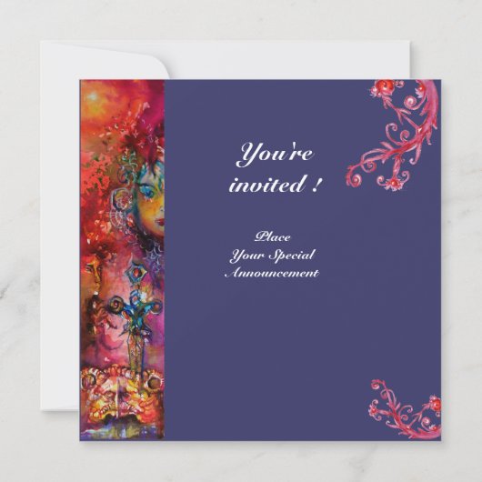 Invitation EXCALIBUR, rouge vif, violet (Dos)