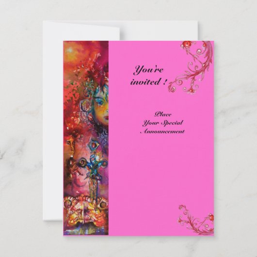 Invitation EXCALIBUR, rouge vif, violet (Dos)