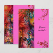 Invitation EXCALIBUR, rouge vif, violet (Devant / Derrière)