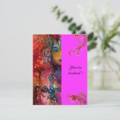 Invitation EXCALIBUR, rouge vif, violet (Debout devant)